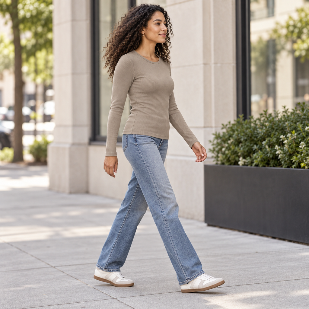 Calm Rib Long Sleeve Top